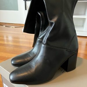 Franco Sarto Black Faux Leather Knee-high Boots; Size 8 M